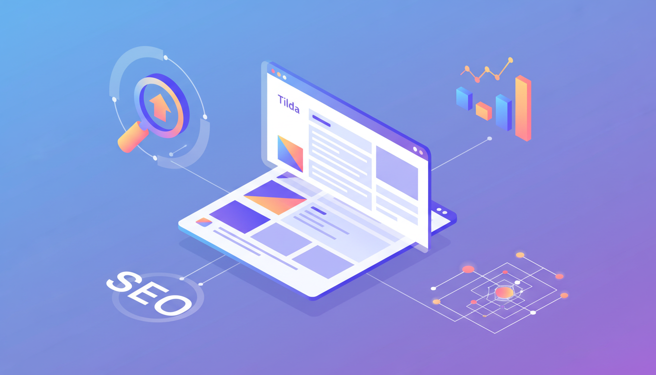 Иллюстрация SEO-оптимизации сайта на Tilda